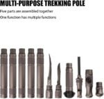 Multi-Purpo Tactical Trekking Pole, 5-Part Asmbly, Modular Design with Built-in Tools - Image 2