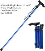 Collapsible Walking Stick, Lightweight Cane for Men & Women, Adjustable  Trekking Poles, Balance Canes, Folding Walking Sticks for Hiking, Gear, Gifts for niors - Image 2