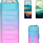 Sleeping Bags for Adults, 3 Seasons Warm Cold Weather Lightweight Waterproof Backpacking Camping Sleeping Bag for Camping Hiking Traveling Outdoor, Camping Gear Equipment