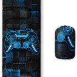 Gamepad Sleeping Bag,3 Season Warm and Cool Weather Game Console Sleeping Bag for Boys Teens,Waterproof Lightweight Geometry Hexagonal Sleeping Bag for Traveling,Outdoors Camping,Blue,Black