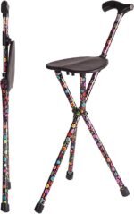 Walking Stick, Walking Cane, Cane Chair, Quad Cane and Folding Cane with at is 34 Inches Tall, FSA and HSA Eligible, Supports Up to 220 Pounds, Bubbles