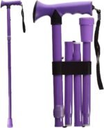 Folding Walking Stick, Soft Grip Collapsible Walking Stick, Adjustable Folding Walking Cane, FSA HSA Eligible, Lavender