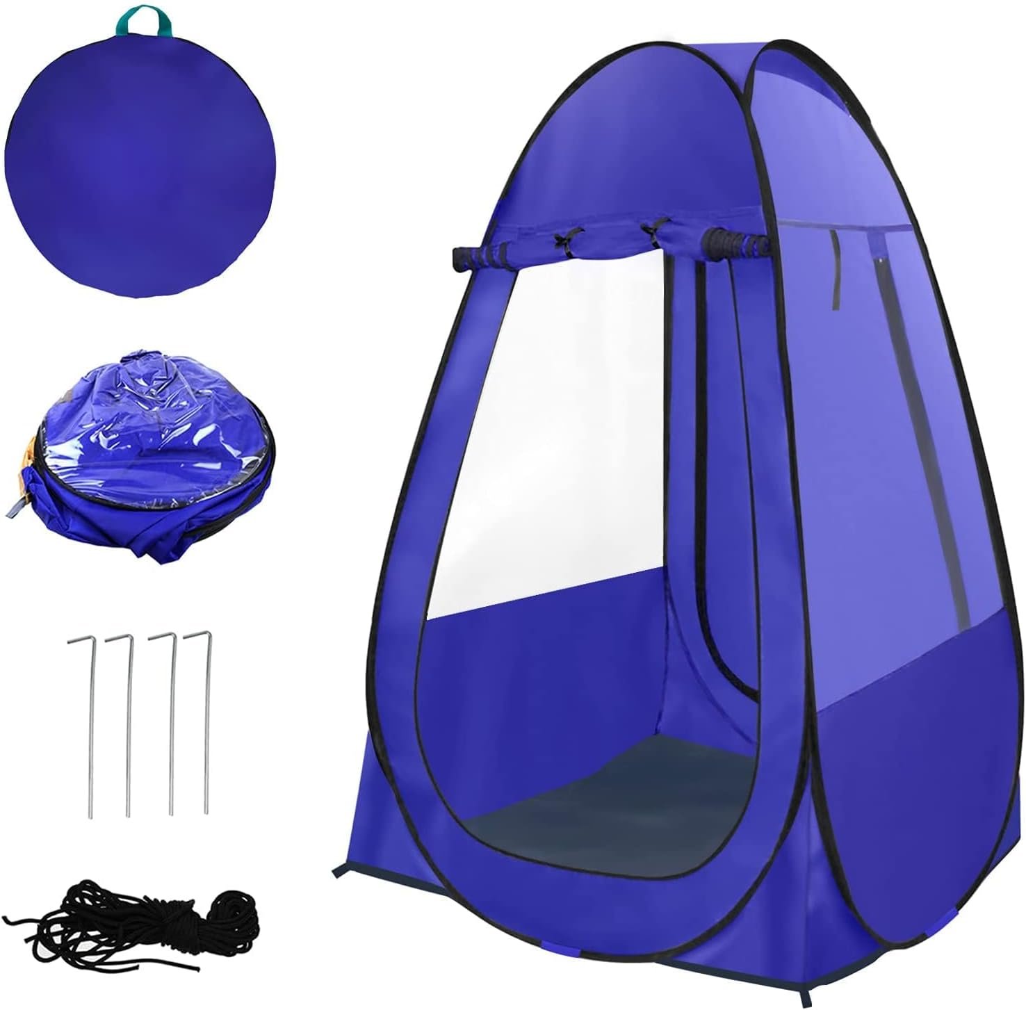 61Nbhjg-vQL._AC_SL1484_.jpg Pop Up Tent, Clear Outdoor Tents Sports Fishing, Rainproof and Windproof Beach Camping, Lightweight and Sturdy, Easy Set Up, UPF 50+ Portable Folding 39" x 64" - Image 1