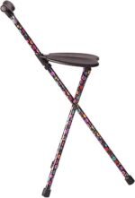 Walking Stick, Walking Cane, Cane Chair, Quad Cane and Folding Cane with at is 34 Inches Tall, FSA and HSA Eligible, Supports Up to 220 Pounds, Bubbles - Image 2