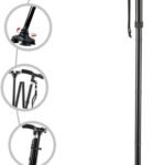 Folding Cane with Led Light, Adjustable Canes for Men and Women, Walking Stick for Elderly with Cushion Handle and Pivoting Quad Ba for Hiking Mountain Climbing Backpacker…