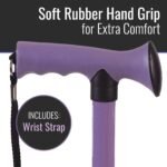 Folding Walking Stick, Soft Grip Collapsible Walking Stick, Adjustable Folding Walking Cane, FSA HSA Eligible, Lavender - Image 2