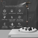 Smart Alarm Walking Cane for Men & Women, Telescopic and Adjustable Walking Sticks for niors, USB Direct Charge, with LED Light, One Cane for Three Purpos, Light and Stable - Image 2