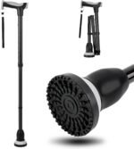 Walking Canes, Folding Walking Cane for Women, Adjustable Collapsible Walking Stick for Men, Pivoting Quad Ba for Stability - Lightweight Cane for niors