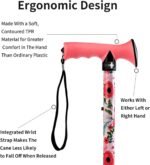 Walking Cane for Men and Women, Foldable Floral Lightweight Adjustable Portable for Folding Canes, Comfortable T-Handle for niors Adults - Image 2
