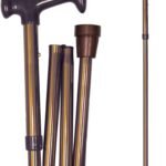 Adjustable Folding Cane with Ergonomic Handle, Lightweight, Sturdy and Support up to 250 pounds, Great for Travel, Walking Stick, Bronze