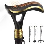 Smart Alarm Walking Cane for Men & Women, Telescopic and Adjustable Walking Sticks for niors, USB Direct Charge, with LED Light, One Cane for Three Purpos, Light and Stable