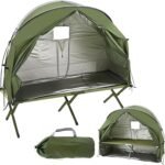 Cot Tent,Foldable Camping Cot with Tent,Portable Single Sleeping Camping Bed with Carry Bag,Versatile for Solo Campers and Outdoor Relaxation