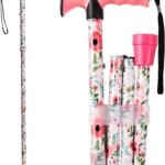 Walking Cane for Men and Women, Foldable Floral Lightweight Adjustable Portable for Folding Canes, Comfortable T-Handle for niors Adults