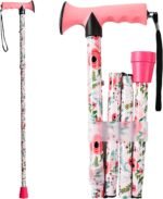 Walking Cane for Men and Women, Foldable Floral Lightweight Adjustable Portable for Folding Canes, Comfortable T-Handle for niors Adults