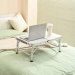 Folding Picnic Table, Small Camping Table with Adjustable Heights, Portable Lightweight Aluminum Side Table for Office, Beach, Garden, Travel - Image 2