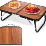 Folding Camping Table, Mini Portable Beach Table with Carry Handle, Ultralight Compact Picnic Dining Low Table for Grill, Indoor Outdoor, Garden, Patio, BBQ, Party