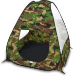 Military Pop Up Play Tent - Collapsible Army Indoor Outdoor Camouflage Playhouse Hunting Toy for Kids