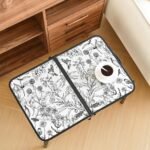 Toile de Jouy-Inspired Camping Table, Vintage French Floral Pattern Folding Table, Adjustable Height, Lightweight & Portable Outdoor Picnic Table with Carry Handle for Patio, Living Room, Travel - Image 2