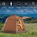 Instant Camping Tent, Hexagonal Design Automatic Dome Tent with 4 Mesh Windows and 1 Door, Easy Setup Pop Up Tent with Vestibule & Rainfly - Image 2