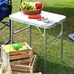 Small Folding Table 2ft, Lightweight Portable Folding Table with Adjustable Height Legs, 24’’L x 18’’W Aluminum Camping Table, for Outdoor Picnics, Beach, White - Image 2